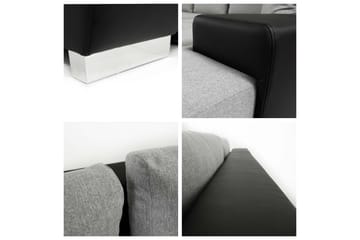 Cerys Bäddbar Hörnsoffa Universal 140x252 cm med Förvaring i Sammet - Grå - Möbler - Soffa - Bäddsoffa