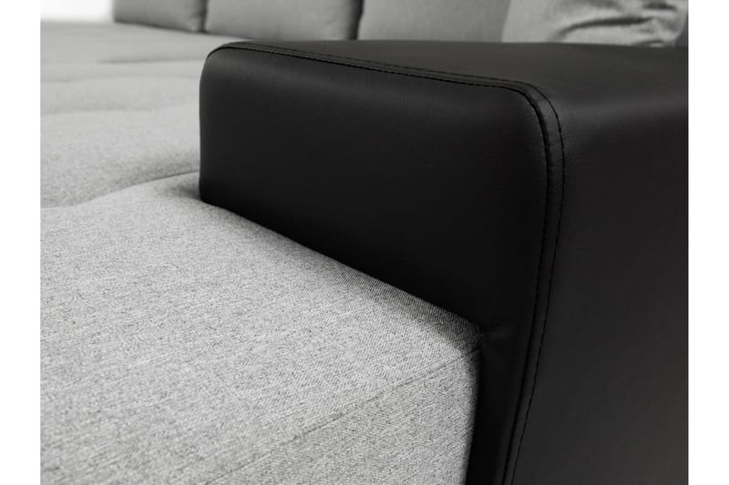 Cerys Bäddbar Hörnsoffa Universal 140x252 cm med Förvaring i Sammet - Grå - Möbler - Soffa - Bäddsoffa