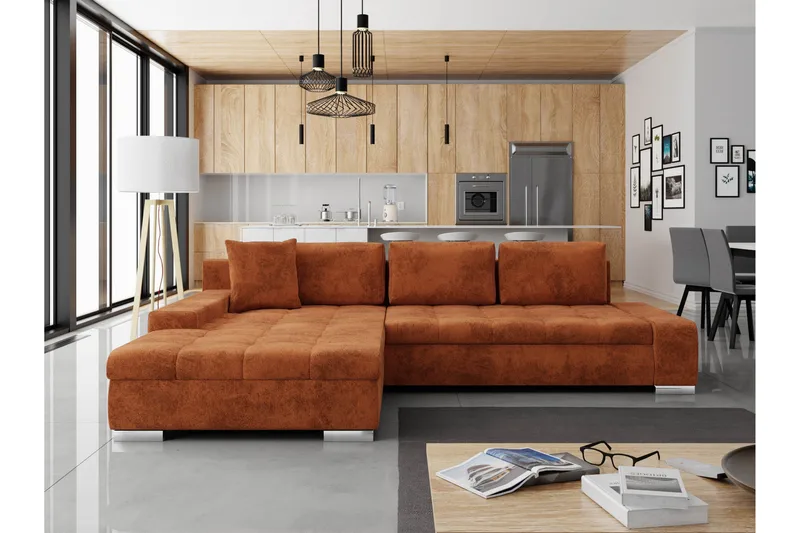 Cerys Bäddsoffa m. Divan 3-sits, Orange