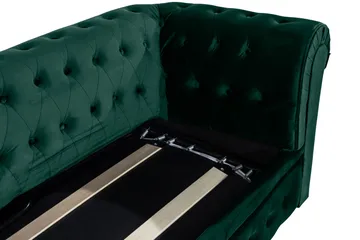 Chesterfield Lyx 3-sits Framåtbäddad bäddsoffa i sammet - Grön - Möbler - Soffa - Bäddsoffa
