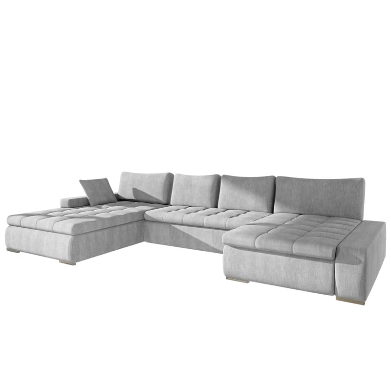 Cillo 5-sits U-formad bäddsoffa med dubbeldivan, grå