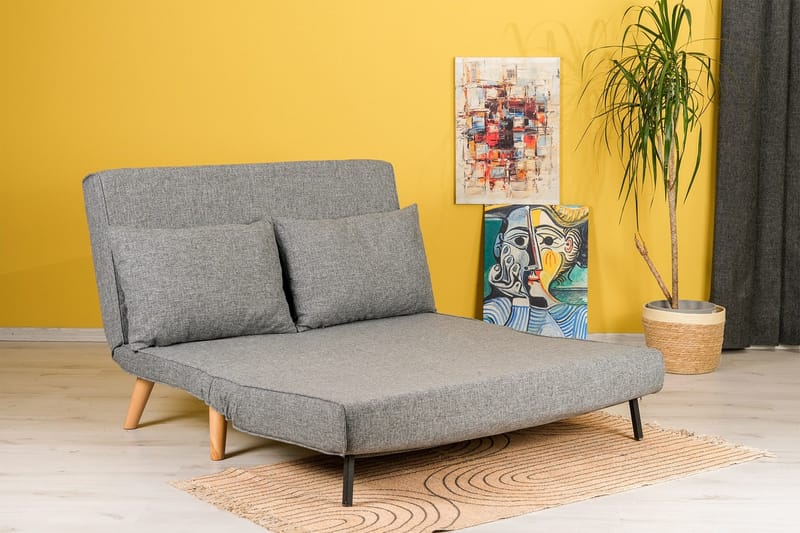 Daigo 2-sits Framåtbäddad Fällbar Bäddsoffa 120x180 cm i Tyg - Grå - Möbler - Soffa - Bäddsoffa