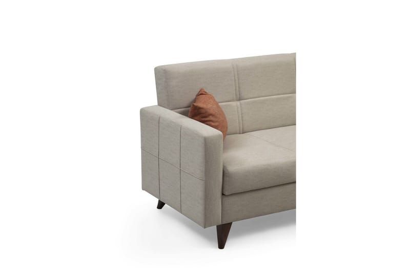 Darcia 3-sits Längsbäddad Bäddsoffa 75x183 cm med Förvaring i Tyg - Beige - Möbler - Soffa - Bäddsoffa