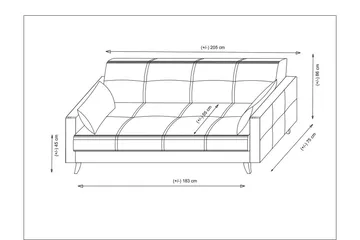 Darcia Bäddsoffa 3-sits - Beige - Möbler - Soffa - Bäddsoffa