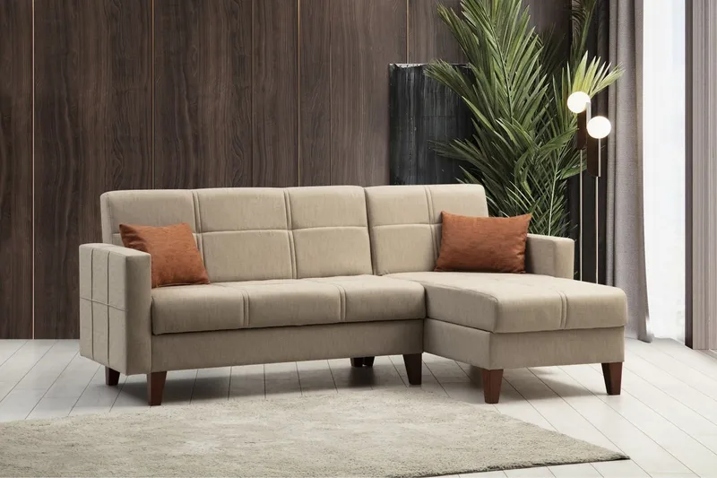 Darcia Bäddsoffa m. Divan 3-sits, Beige
