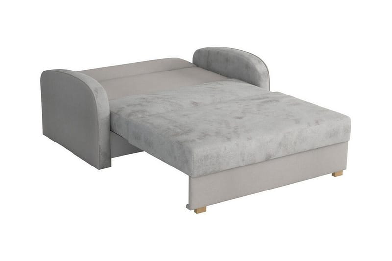 Denegal 2-sits Framåtbäddad Bäddsoffa 112x196 cm med Förvaring i Sammet - Grå - Möbler - Soffa - Bäddsoffa