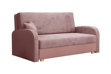 Denegal 2-sits Framåtbäddad Bäddsoffa 132x196 cm med Förvaring i Sammet - Rosa - Möbler - Soffa - Bäddsoffa