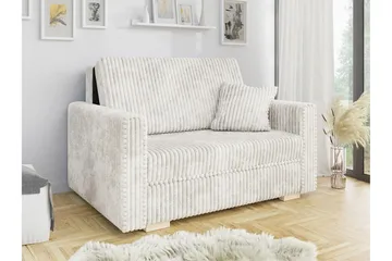 Denegal 2-sits liten bäddsoffa i Plysch - Beige - Möbler - Soffa - Bäddsoffa