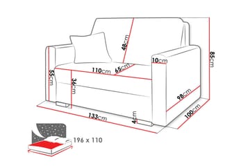 Denegal 2-sits liten bäddsoffa i Plysch - Beige - Möbler - Soffa - Bäddsoffa