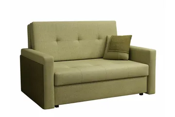 Denegal 2-sits Utdragbar Bäddsoffa med Förvaring och Knappsydd Rygg i Tyg - Grön - Möbler - Soffa - Bäddsoffa
