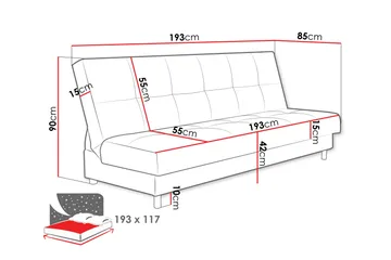 Denegal 3-sits Bäddsoffa - Möbler - Soffa - Bäddsoffa