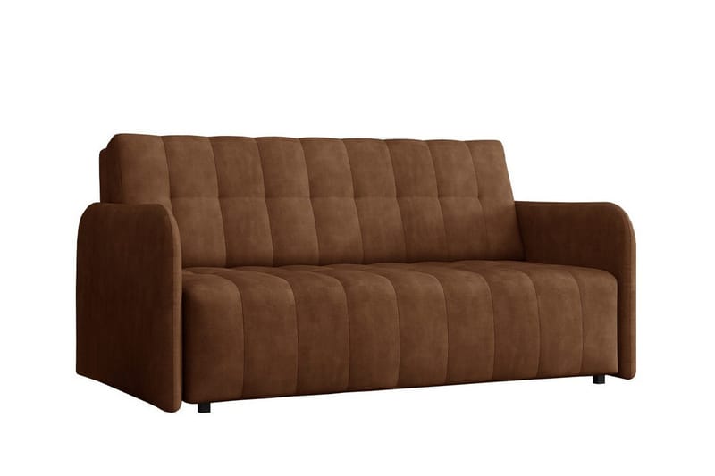 Denegal 3-sits Utdragbar Bäddsoffa 152x196 cm med Förvaring i Tyg, Cognac