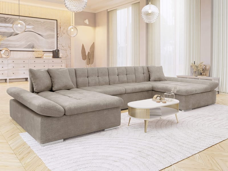 Dewitt 5-sits U-formad Bäddsoffa - Mörkbeige - Möbler - Soffa - Bäddsoffa