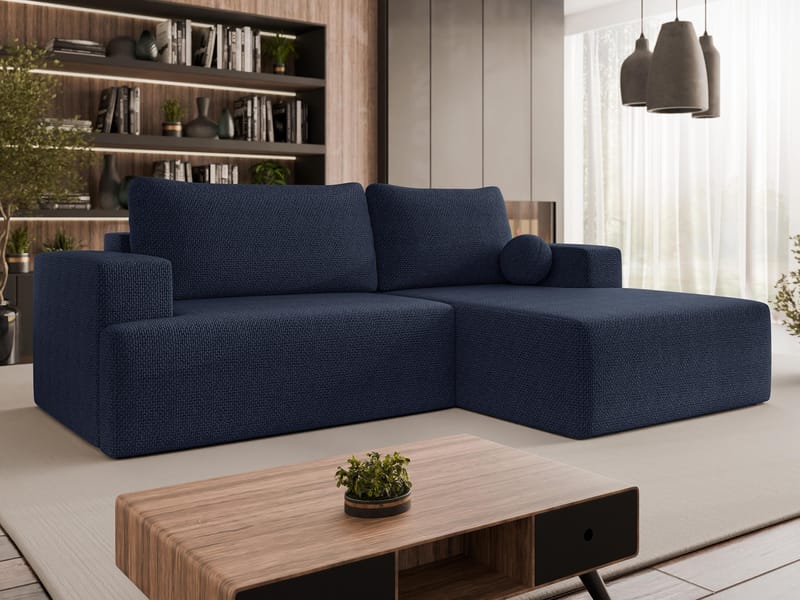 Deylor Bäddsoffa med Divan 3-sits - Blå - Möbler - Soffa - Bäddsoffa