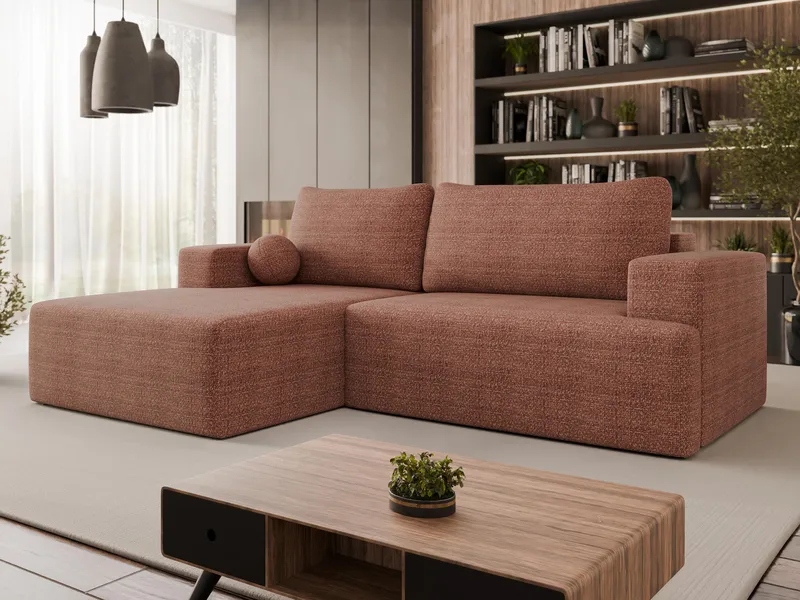 Deylor Bäddsoffa med Divan 3-sits - Rosa - Möbler - Soffa - Bäddsoffa