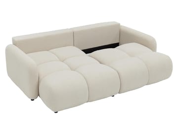 Durven 3-sits Vänster Bäddsoffa med Förvaring i Bouclé - Beige - Möbler - Soffa - Bäddsoffa