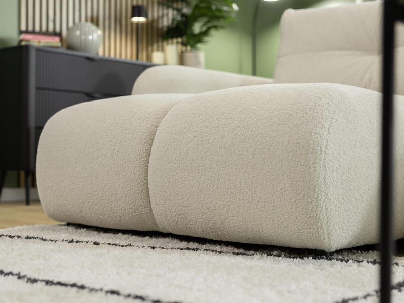 Durven 3-sits Vänster Bäddsoffa med Förvaring i Bouclé - Beige - Möbler - Soffa - Bäddsoffa