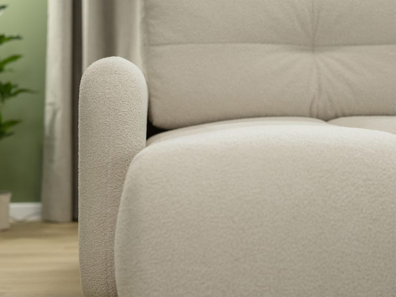 Durven 3-sits Vänster Bäddsoffa med Förvaring i Bouclé - Beige - Möbler - Soffa - Bäddsoffa