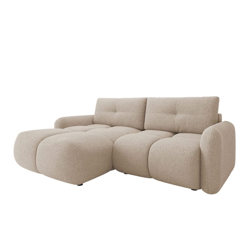 Durven 3-sits Vänster Bäddsoffa med Förvaring i Bouclé, Beige