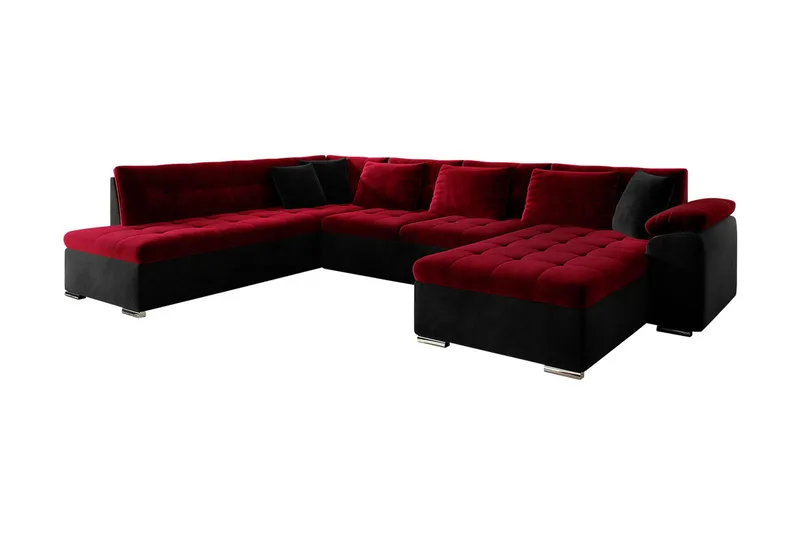 Dynir 4-sits Bäddsoffa i Sammet, Vinröd