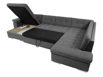 Dynir 5-sits Vänstervänd U-formad Bäddsoffa 125x290 cm med Förvaring i Tyg - Blå - Möbler - Soffa - Bäddsoffa