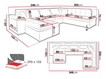 Dynir 6-sits U-Bäddsoffa med förvaring - Möbler - Soffa - Bäddsoffa
