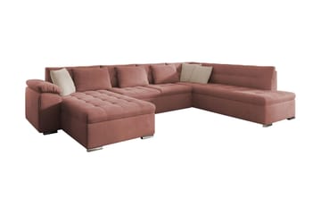 Dynir Bäddsoffa m. Divan och Schäslong 4-sits med Förvaring - Rosa - Möbler - Soffa - Bäddsoffa