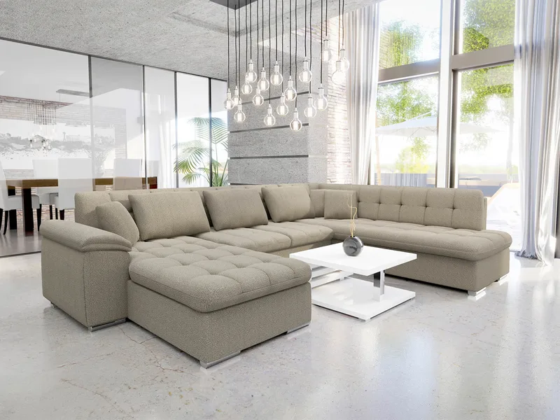 Dynir Bäddsoffa med Divan och Schäslong 5-sits - Beige - Möbler - Soffa - Bäddsoffa