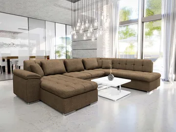 Dynir Bäddsoffa med Divan och Schäslong 5-sits - Brun - Möbler - Soffa - Bäddsoffa