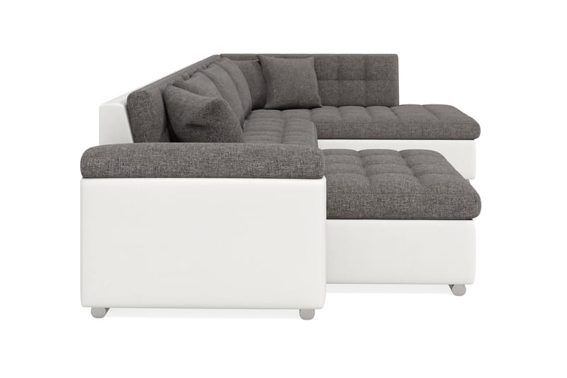 Dynir Hörnbäddsoffa Divan med Förvaring Vänster - Ljusgrå/Vit - Möbler - Soffa - Bäddsoffa
