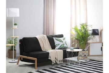 Edland 2-sits Rektangulär Bäddsoffa Fällbar 152 cm i Tyg med Träben - Svart - Möbler - Soffa - Bäddsoffa