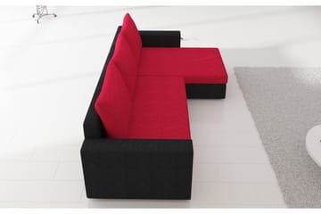 Eguino 3-sits Vänster Hörnbäddsoffa 125x195 cm med Förvaring i Tyg - Mellangrå - Möbler - Soffa - Bäddsoffa