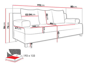 Eifion 3-sits Bäddsoffa - rostorange - Möbler - Soffa - Bäddsoffa