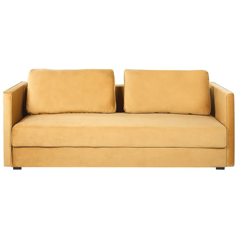 Eksjo 3-sits Utdragbar Bäddsoffa 146x203 cm med Förvaring i Sammet, Gul