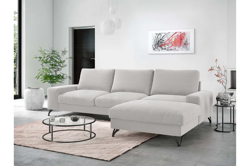 Emet Bäddsoffa med Divan 3-sits - Grå - Möbler - Soffa - Bäddsoffa