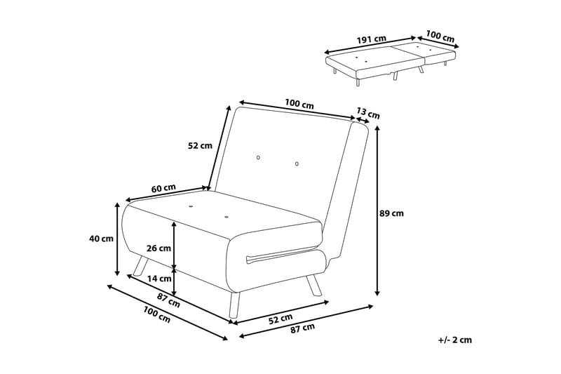 Farris Bäddsoffa 100 cm - Röd - Möbler - Soffa - Bäddsoffa