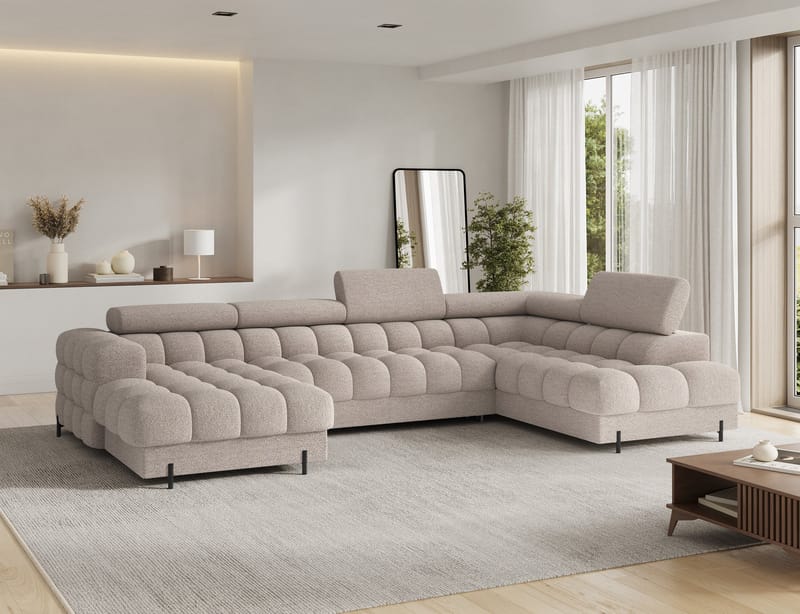 Feraria 6-sits Bubblig Bäddsoffa med Divan och Schäslong förvaring Höger - Royal 18 - M öbler - Soffa - Bäddsoffa