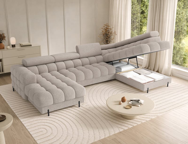 Feraria 6-sits Bubblig Bäddsoffa med Divan och Schäslong förvaring Höger - Royal 18 - Möbler - Soffa - Bäddsoffa