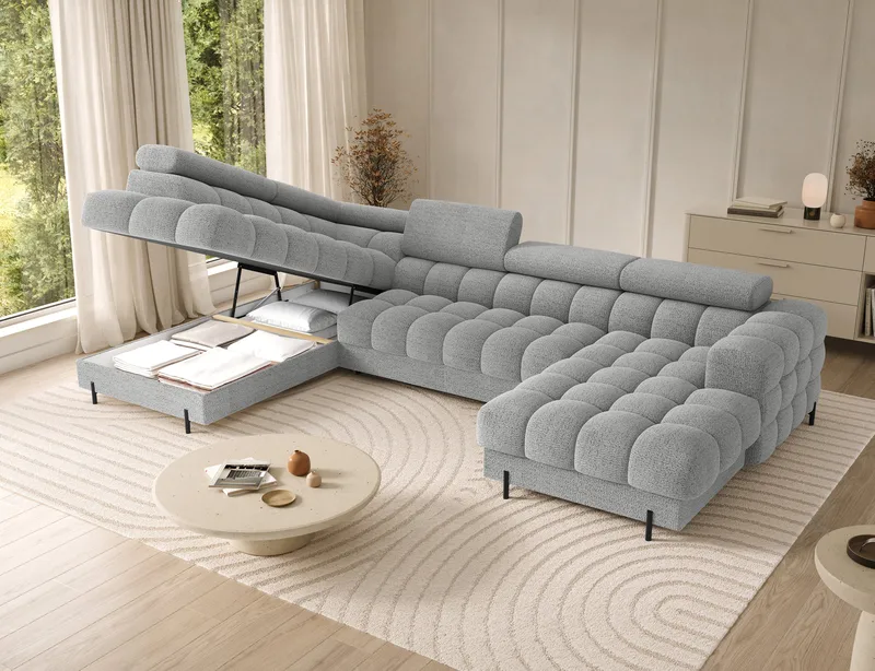 Feraria 6-sits Bubblig Bäddsoffa med Divan och Schäslong förvaring Vänster - Royal 03 - Möbler - Soffa - Bäddsoffa
