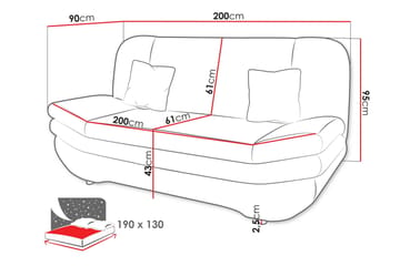 Figurelle Bäddsoffa 3-sits - Grå - Möbler - Soffa - Bäddsoffa