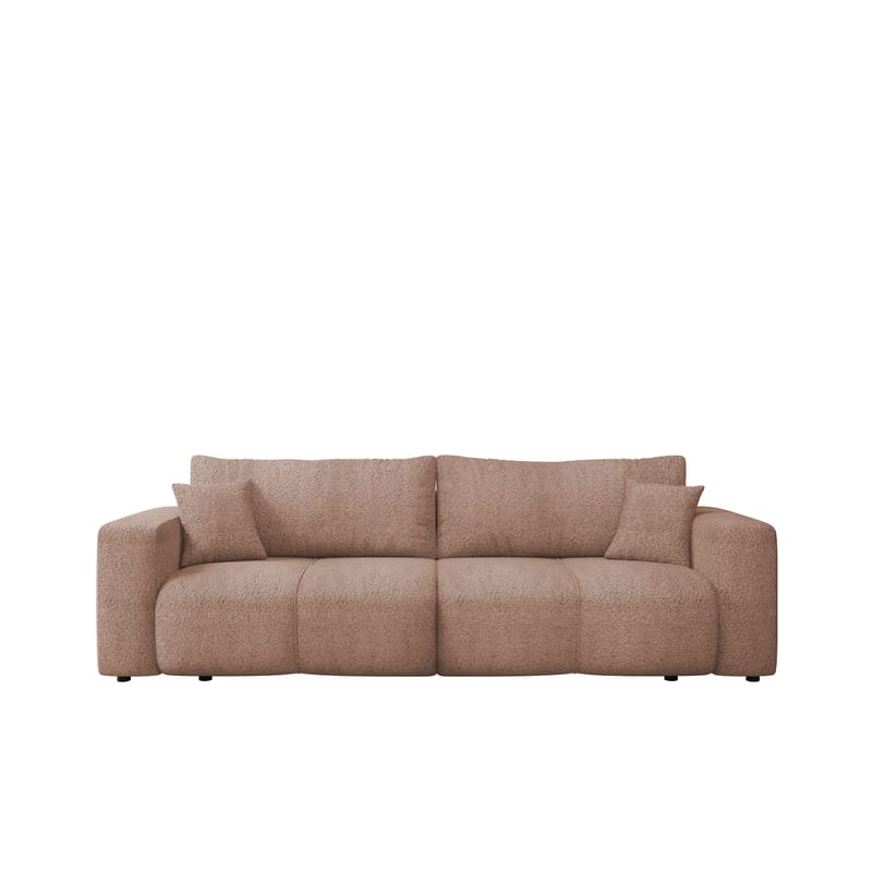 Flo 3-sits Kubisk Bäddsoffa med Förvaring i Bouclé, Brun
