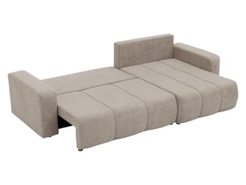 Flo 3-sits Vänster L-formad Bäddsoffa 125x230 cm med Förvaring i Boucle - Brun - Möbler - Soffa - Bäddsoffa