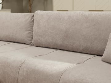 Flo 3-sits Vänster L-formad Bäddsoffa 125x230 cm med Förvaring i Boucle - Brun - Möbler - Soffa - Bäddsoffa