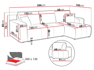 Flo Bäddsoffa med Divan 3-sits - Ljusgrå - Möbler - Soffa - Bäddsoffa