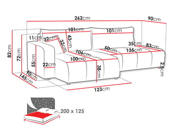 Flo Bäddsoffa med Divan 4-sits - Gul - Möbler - Soffa - Bäddsoffa