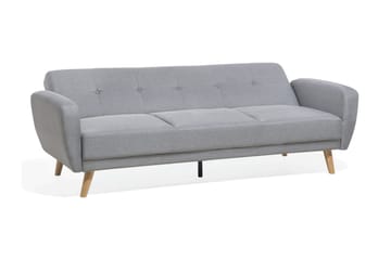 Florli 3-sits Fällbar Rektangulär Längsbäddad Bäddsoffa 104x190 cm i Tyg - Grå - Möbler - Soffa - Bäddsoffa