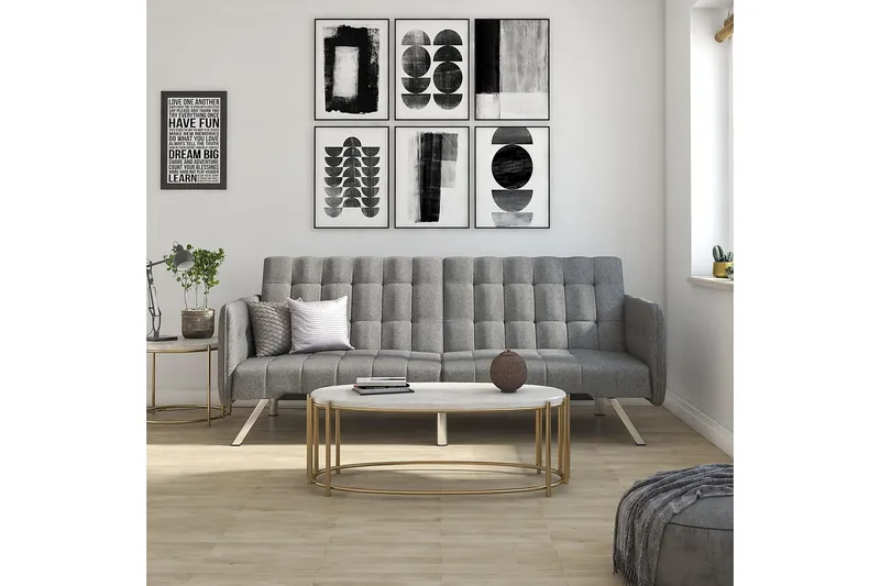 Emily Futon Linnegrå - Dorel Home - Möbler - Soffa - Bäddsoffa - Futon - Futon soffa