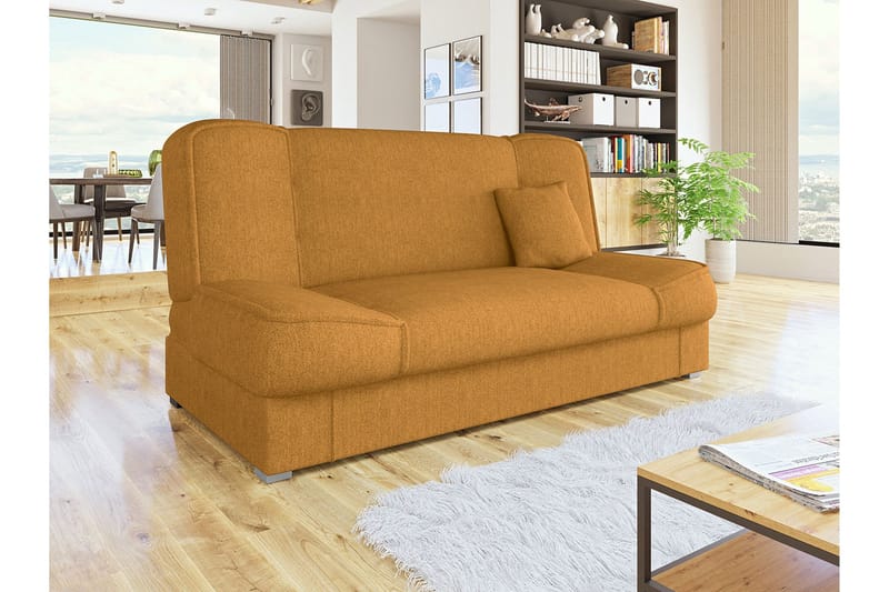 Gabi 4-sits Bäddsoffa 175x80x80 cm med Förvaring i Tyg - Gul - Möbler - Soffa - Bäddsoffa