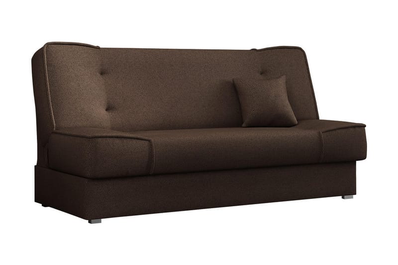 Gabi 4-sits Längsbäddad Bäddsoffa 175x80x80 cm med Förvaring i Tyg, Brun