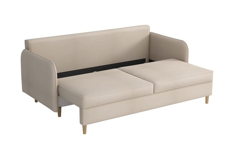 Gaja 2-sits Bäddsoffa Rundade Armstöd i Tyg - Rosa - Möbler - Soffa - Bäddsoffa